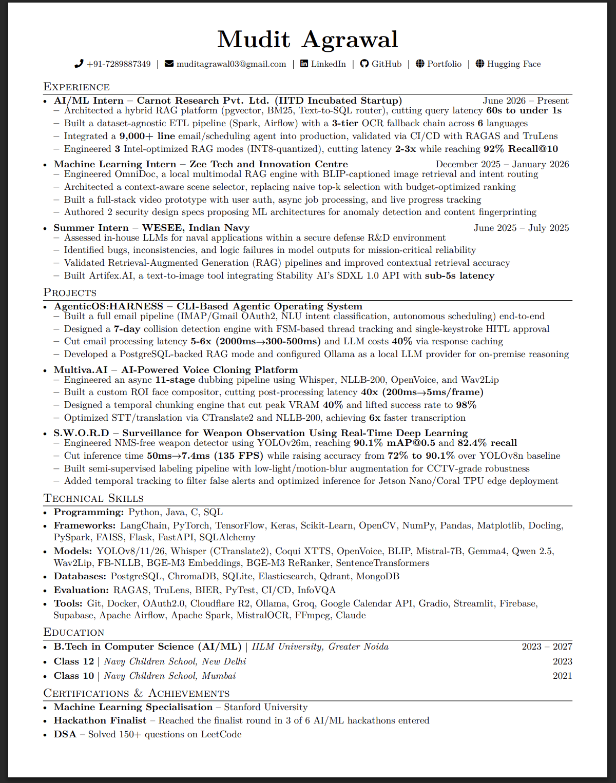 Resume PDF preview